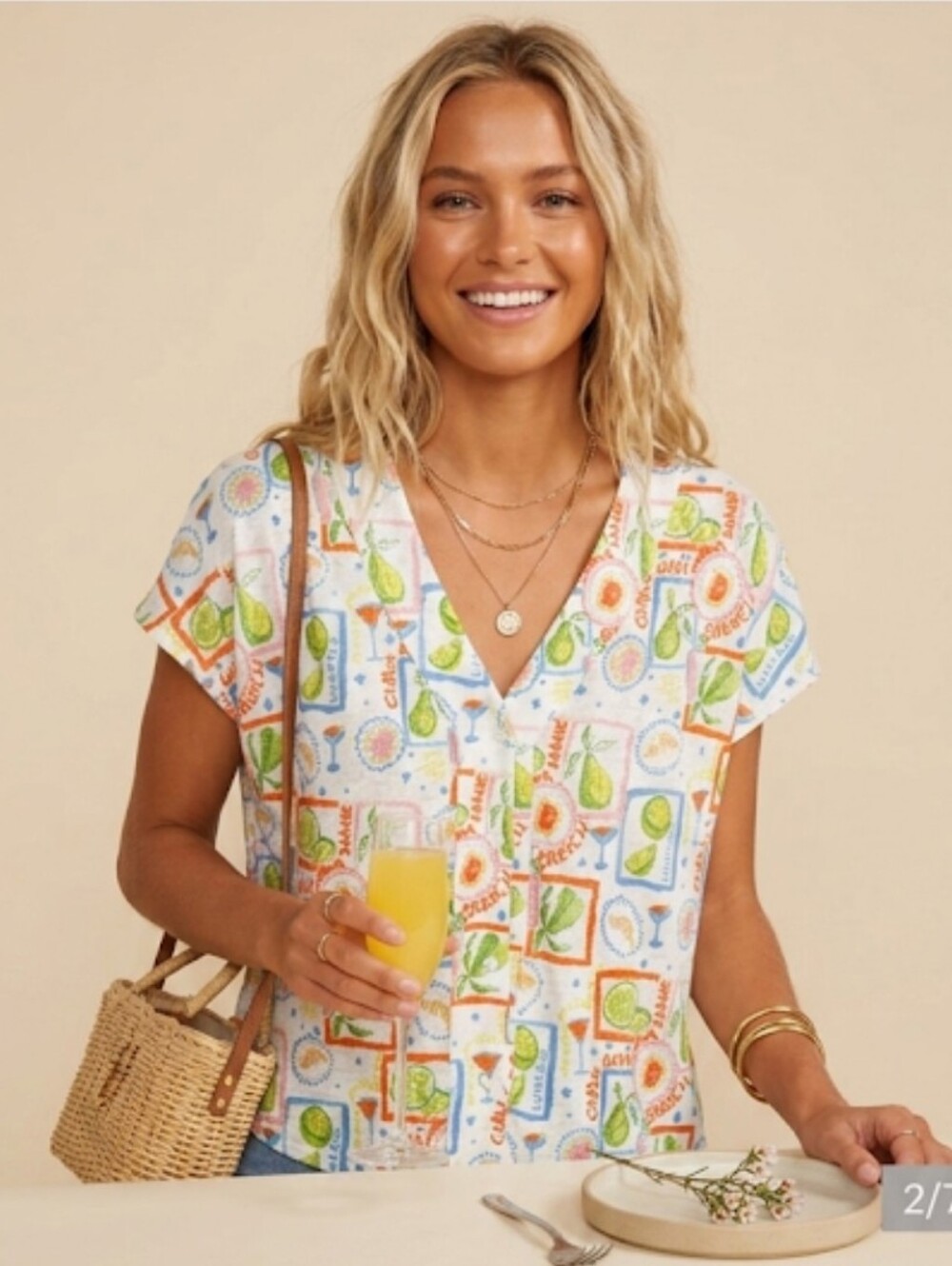 Cynthia Rowley Button-Up Womens S White Geometric Print Short Sleeve Relaxed